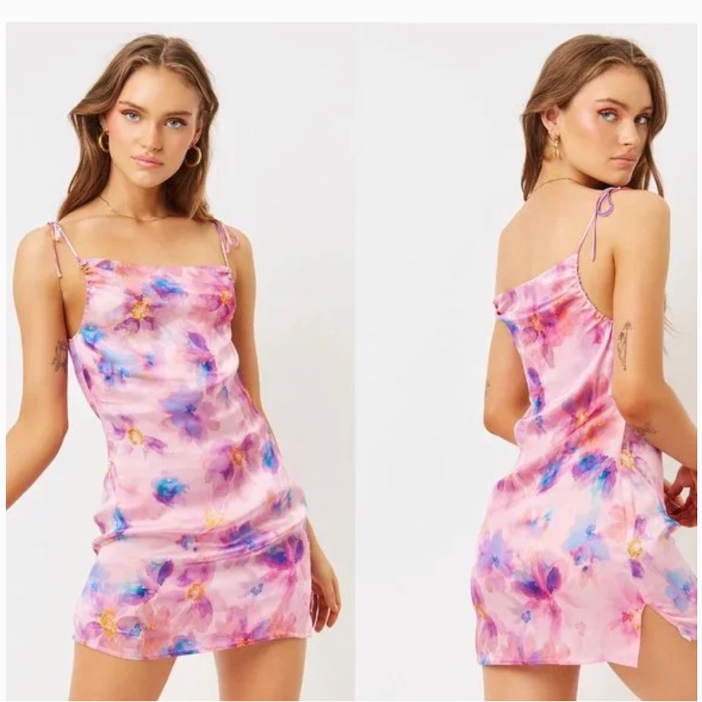 Frankies Bikinis 100% Silk Watercolor Dress NWT